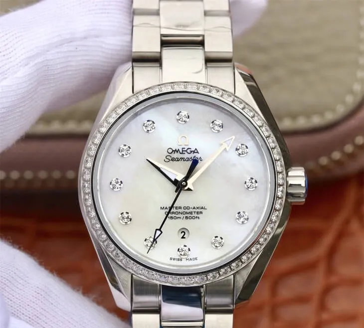 Omega Seamaster 231.15.34.20.55.002 Aqua Terra 150M 3S Factory 1:1 Best Edition Replica Watch Diamond Bezel
